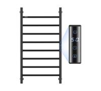 VEVOR Calentador de Toallas con Radiador Toallero con 8 Barras Calentador de Toallas Impermeable con Temporizador y Pantalla LED 5 Niveles de Temperatura Ajustables Montado en la Pared, Negro