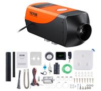 VEVOR Calentador Diesel 12V 2kW 0,12-0,26 L/h Calentador de Aire Diesel 8-36 °C Ajustable 10-15m² Control LCD Inteligente y Mando a Distancia Depósito de 10L para Interior de Autocaravana Camión Barco