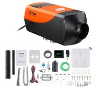 VEVOR Calentador Diesel 12V 2kW 0,12-0,26 L/h Calentador de Aire Diesel 8-36 °C Ajustable 10-15m² Control LCD Inteligente y Mando a Distancia Depósito de 10L para Interior de Autocaravana Camión Barco