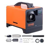 VEVOR Calentador Diésel Portátil Todo en Uno 12V 5kW Calentador de Aire Diésel 0,16-0,52 L/h 8~36°C Ajustable 15-20 m² LCD y Mando a Distancia Depósito de 5L para Autocaravana Sin Instalación Interior