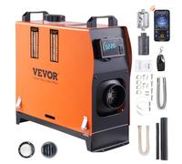 VEVOR Calentador Diésel Portátil Todo en Uno 12V 8kW 0,16-0,62L/h Calentador de Aire Diesel 8~36°C Ajustable 20-25m² Control Inteligente LCD Bluetooth Mando a Distancia Tanque de 5L para Barco RV Auto