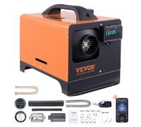 VEVOR Calentador Diésel Portátil Todo en Uno 12V 8kW Calentador de Aire Diésel 0,16-0,62 L/h 8~36°C Ajustable 20-25 m² LCD Bluetooth Mando a Distancia Depósito de 5 L para Autocaravana Sin Instalación