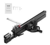 VEVOR Calibre de Inglete de Precisión, Ranura Estándar 19 x 10 mm, Calibre de Inglete para Sierra de Mesa de Aleación de Aluminio con Rejilla, 450 x 550 x 120 mm, 15 Paradas Positivas, 2,19 kg