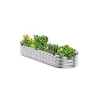 VEVOR Cama de Jardín Ovalada de 1195 x 585 x 270 mm con Fondo Abierto, Plateado