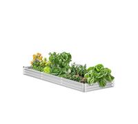 VEVOR Cama de Jardín Elevada de Metal de 3605 x 1205 x 285mm con Fondo Abierto para Exterior, Jardinera Elevada Galvanizada para Jardinería de Verduras, Flores, Hierbas y Plantas Suculentas, Plateado