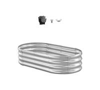 VEVOR Cama Elevada de Jardín 120 x 60 x 29 cm Ovalada, Jardinería Elevada de Metal con Base Abierta para Cultivo de Flores Plantas Hierbas Huerto con Accesorios para Jardín Terraza Patio Balcón