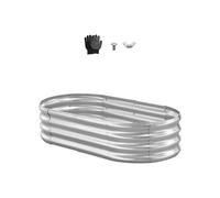 VEVOR Cama de Jardín Ovalada de 1195 x 585 x 270 mm con Fondo Abierto, Plateado