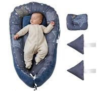 VEVOR Cama Nido para Bebé, Almohada para Recién Nacidos, 100 % Algodón, Suave, con Reposacabezas y Funda de Doble Cara, con Bolsa de Transporte para el Hogar y para Viajes, 900 x 460 x 140 mm