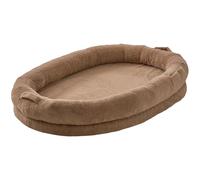 VEVOR Cama para Personas y Mascotas 1825 x 1220 x 254 mm Cama Grande para Perros de Tamaño Humano con Funda de Piel Sintética de Conejo Espuma de Panal, Bolsillo de Almacenamiento, Marrón