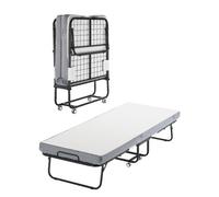 VEVOR Cama Plegable de 790 x 1900 x 396 mm con Colchón de 10 cm, Cama Plegable Individual con Estructura de Metal y Colchón de Espuma Viscoelástica, Cama Plegable de Carga de 136,1 kg, Blanco