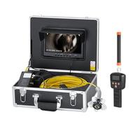 VEVOR Cámara de Alcantarillado con Localizador 512 Hz, 50 m, Cámara de Inspección de Drenaje con Nivelación Automática, Zoom 36X, 12 LED, Tarjeta 32 GB, para Tuberías de Conductos, 320 x 390 x 155 mm