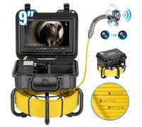 VEVOR Cámara de Alcantarillado, 30 m, Cámara de Inspección de Drenaje Autonivelante con Pantalla HD 1080P, Zoom 36X, con Luces, 12 LED, Tarjeta de 32 GB, para Tuberías de Conductos, 303 x 303 x 260 mm