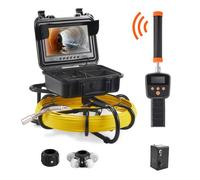 VEVOR Cámara De Inspección Cámara Endoscópica de Drenaje Pantalla de 9 con IP68 Impermeable Batería de 4500 mAh 12 Led Ajustable Cable de 50m Tarjeta