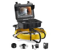 VEVOR Cámara De Inspección Cámara Endoscópica de Drenaje Pantalla de 9 con IP68 Impermeable Batería de 4500 mAh 12 Led Ajustable Cable de 70m Tarjeta