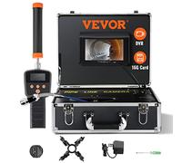 VEVOR Cámara de Inspección de Drenaje con 512 Hz Localizador Endoscopio Drenaje 30m Pantalla 7" IP68 Impermeable Grabadora DVR 12 LEDs Ajustables 16 GB Tarjeta SD para Tuberías de Alcantarillado Hogar