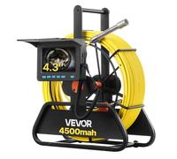 VEVOR Cámara de Inspección de Tuberías Cable de 20 m, Cámara Endoscópica con Pantalla a Color, Resistente al Agua IP68, con 6 LED, Tarjeta de 16 GB, Batería de 4500 mAh, para Alcantarillado Fontanería