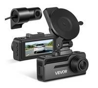 VEVOR Cámara de Salpicadero para Coche con Ventosa, Dashcam Frontal y Trasera 4K+1080P, con Tarjeta de 32 GB, GPS Integrado, Sensor G, Ángulo de Visión Frontal 129° y Trasero 125°, Grabación en Bucle