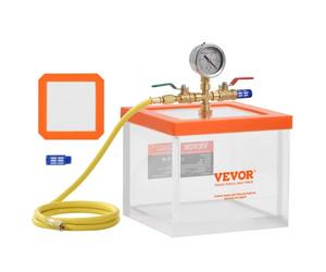 VEVOR Cámara de Vacío de 7,58 L Cámara de Desgasificación de Vacío Acrílica Multiusos Mejorada Cámara de Vacío Transparente para Desgasificación de Resina Desgasificación de Gel de Sílice