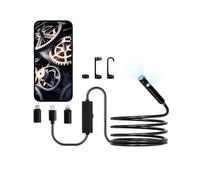 VEVOR Cámara Endoscópica, Boroscopio de Doble Lente para Android e iOS, HD 1920P con 8 + 1 Luces LED, Zoom 2X, Cable Flexible 3 m, Impermeable IP67, para Automóviles y Plomería, 3000 x 18 x 10 mm