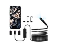 VEVOR Cámara Endoscópica, Boroscopio Doble Lente para Android e iOS, HD 1920P con 8 Luces LED + 1, Zoom 2X, Cable Flexible de 5 m, Impermeable IP67, para Automóviles y Plomería, 5000 x 18 x 10 mm