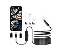 VEVOR Cámara Endoscópica, Boroscopio HD 1920P para Android e iOS, con 8 Luces LED Ajustable y Cable Semirrígido de 5 m, Zoom 2X, Impermeable IP67, para Automóviles y Plomería, 5000 x 18 x 10 mm