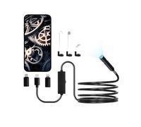 VEVOR Cámara Endoscópica, Boroscopio HD 1920P para Android e iOS, con 8 Luces LED, Cable Semirrígido de 3 m, Zoom 2X, Impermeable IP67, para Automóviles y Plomería, 3000 x 18 x 10 mm, 3 en 1