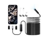 VEVOR Cámara Endoscópica con Cable Semirrígido de 15 m, Boroscopio HD 1920P para Android e iOS, con Luz, 8 LED, Zoom 2X, Impermeable IP67, para Automóviles y Plomería, 15000 x 24 x 12 mm, Negro