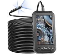 VEVOR Cámara Endoscópica con Luz de Triple Lente con Cable Semirrígido de 15 m, 1080P, con Pantalla, 8 + 2 Luces LED, Impermeable IP67 para Automóviles, Plomería(Tarjeta de 32 GB), 159 x 88 x 28 mm
