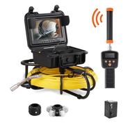 VEVOR Cámara Endoscópica de Drenaje Pantalla con IP68 Impermeable Batería de 4500 mAh 12 LED Ajustable Cable 91,5 m Tarjeta SD de 16GB para Tubería de Alcantarillado Drenaje de Plomería en Hogar