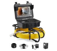 VEVOR Cámara Endoscópica de Drenaje Pantalla de 9" con IP68 Impermeable Batería de 4500 mAh 12 LED Ajustable Cable de 50m Tarjeta SD de 16GB para Tubería de Alcantarillado Drenaje de Plomería en Hogar