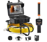 VEVOR Cámara Endoscópica de Drenaje Pantalla de 9" con IP68 Impermeable Batería de 4500 mAh 12 LED Ajustable Cable de 50m Tarjeta SD de 16GB para Tubería de Alcantarillado Drenaje de Plomería en Hogar