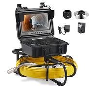 VEVOR Cámara Endoscópica de Drenaje Pantalla de 9" con IP68 Impermeable Batería de 4500 mAh 12 LED Ajustable Cable de 50m Tarjeta SD de 16GB para Tubería de Alcantarillado Drenaje de Plomería en Hogar
