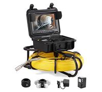 VEVOR Cámara Endoscópica de Drenaje Pantalla de 9" con IP68 Impermeable Batería de 4500mAh 12 LED Ajustable Cable de 120m Tarjeta SD de 16GB para Tubería de Alcantarillado Drenaje de Plomería en Hogar