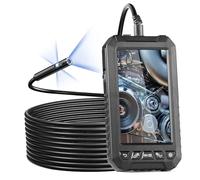 Cámara endoscópica VEVOR con luz, boroscopio industrial de triple lente, cámara de inspección de 5" con pantalla 1080P, 8 + 2 luces, cámara serpiente impermeable IP67 para automoción, plomería (cable