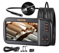 VEVOR Cámara Endoscopio de Triple Lente 4,5" Pantalla IPS Cámara de Inspección Borescopio con Lente 1080P Cable Serpiente 8 Luces, Batería 2860 mAh, Endoscopio Impermeable para Auto, Pared, Drenaje