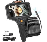 VEVOR Cámara Endoscopio de Triple Lente 5" Pantalla IPS Cámara de Inspección Borescopio Tarjeta TF de 32 GB 5 Modos Cable de 5 m Batería 5000 mAh Endoscopio Impermeable para Auto, Fontanería, Drenaje