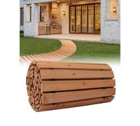 VEVOR Camino de Jardín de Madera 2,43 m x 43,18 cm, Camino de Jardín Curvado Antideslizante, Pasarela de Cedro Desplegable con Césped de Conexión de Cuerda de Alambre para Jardín, Fiesta de Bodas
