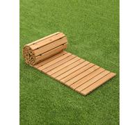 VEVOR Camino de Jardín de Madera 2,43 m x 43,18 cm, Camino de Jardín Recto Antideslizante, Camino de Exterior de Cedro Enrollable con Conexión de Cable de Acero para Jardín, Fiesta de Bodas, Patio