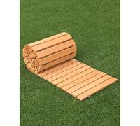 VEVOR Camino de Jardín de Madera 3,65 m x 55,88 cm, Camino de Jardín Recto Antideslizante, Camino de Exterior de Cedro Enrollable con Conexión de Cable de Acero para Jardín, Fiesta de Bodas, Patio