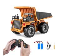 VEVOR Camión Volquete Control Remoto 9 Canales Camión Volquete RC 1:18 Vehículo de Construcción de Juguete Cabina de Metal Carga de 2,72 kg, Luz, 2 Baterías Recargables, para Niños Más de 8 Años