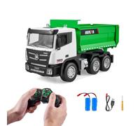 VEVOR Camión Volquete Control Remoto 9 Canales Camión Volquete RC 1:18 Vehículo de Construcción de Juguete Plástico con Luz Carga de 2,72 kg, 2 Baterías Recargables, para Niños Más de 8 Años
