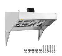 VEVOR Campana extractora comercial de 8 pies para camión de alimentos, capó de remolque de acero inoxidable 201 con 4 rejillas de filtro de aceite extraíbles en forma de U, campana de ventilación