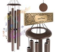VEVOR Campanas de Viento para Exteriores de 1270 x Ø140 mm, Campanillas de Viento de Tono Profundo con 6 Tubos, Decoración para Exteriores para Patio, Porche, Jardín y Patio Trasero, Veta de Cobre