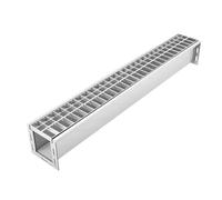 VEVOR Canal Lineal de Drenaje de Acero Inoxidable de 996 x 148 x 140 mm, Canaleta de Desagüe con Rejilla Galvanizada Soporta hasta 1500 kg, Sistema de Drenaje Exterior para Garaje Patio Piscina Jardín