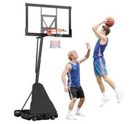 VEVOR Canasta de Baloncesto Altura Ajustable 2,3 a 3,05 m, Soporte de Baloncesto Portátil con Ruedas, Tablero de 1,3 m, Base Rellenable, Acero Reforzado para Niños Adultos Colegio Interior Exterior