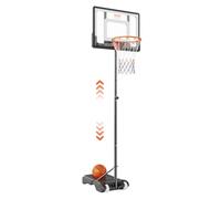 VEVOR Canasta de Baloncesto para Exterior/Interior Portátil Altura Ajustable de 152-213 cm Tablero de 82 cm con Soporte con Ruedas y Base Ponderada para Adultos y Niños, Entrenamiento de Baloncesto