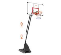 VEVOR Canasta de Baloncesto para Exterior/Interior Portátil Altura Ajustable de 232-305 cm Tablero de 128 cm con Soporte con Ruedas y Base Ponderada para Adultos y Niños, Entrenamiento de Baloncesto