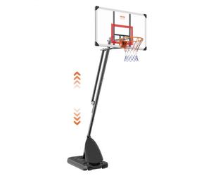 VEVOR Canasta de Baloncesto para Exterior/Interior Portátil Altura Ajustable de 232-305 cm Tablero de 128 cm con Soporte con Ruedas y Base Ponderada para Adultos y Niños, Entrenamiento de Baloncesto