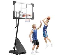 VEVOR Canasta de Baloncesto Portátil, Aro de Baloncesto con Altura Ajustable Manual de 2,45 a 3,05 m, con Tablero de Policarbonato 1117,6 mm, para Terrazas y Colegios, para Todo Tipo de Clima