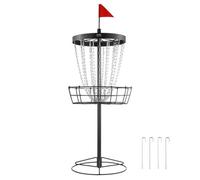 VEVOR Canasta de Golf con Disco de 24 Cadenas Objetivo de Golf con Disco de Acero Portátil Canasta de Golf con Disco para Uso Interior y Exterior, Equipo de Entrenamiento Profesional, Negro